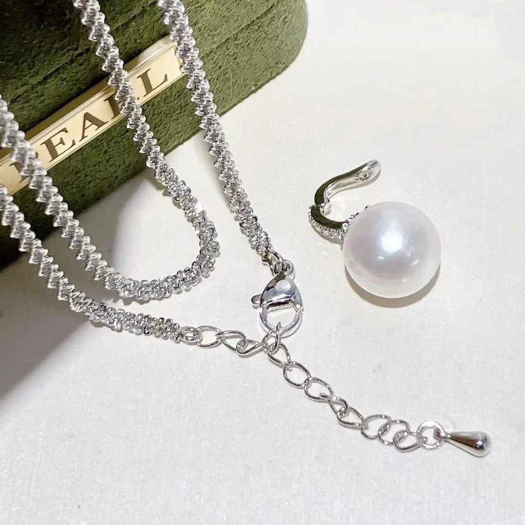 

Detachable universal buckle 925s natural pearl AAAA 11-12mm 12-13mm South Sea round pearl necklace 18 inch