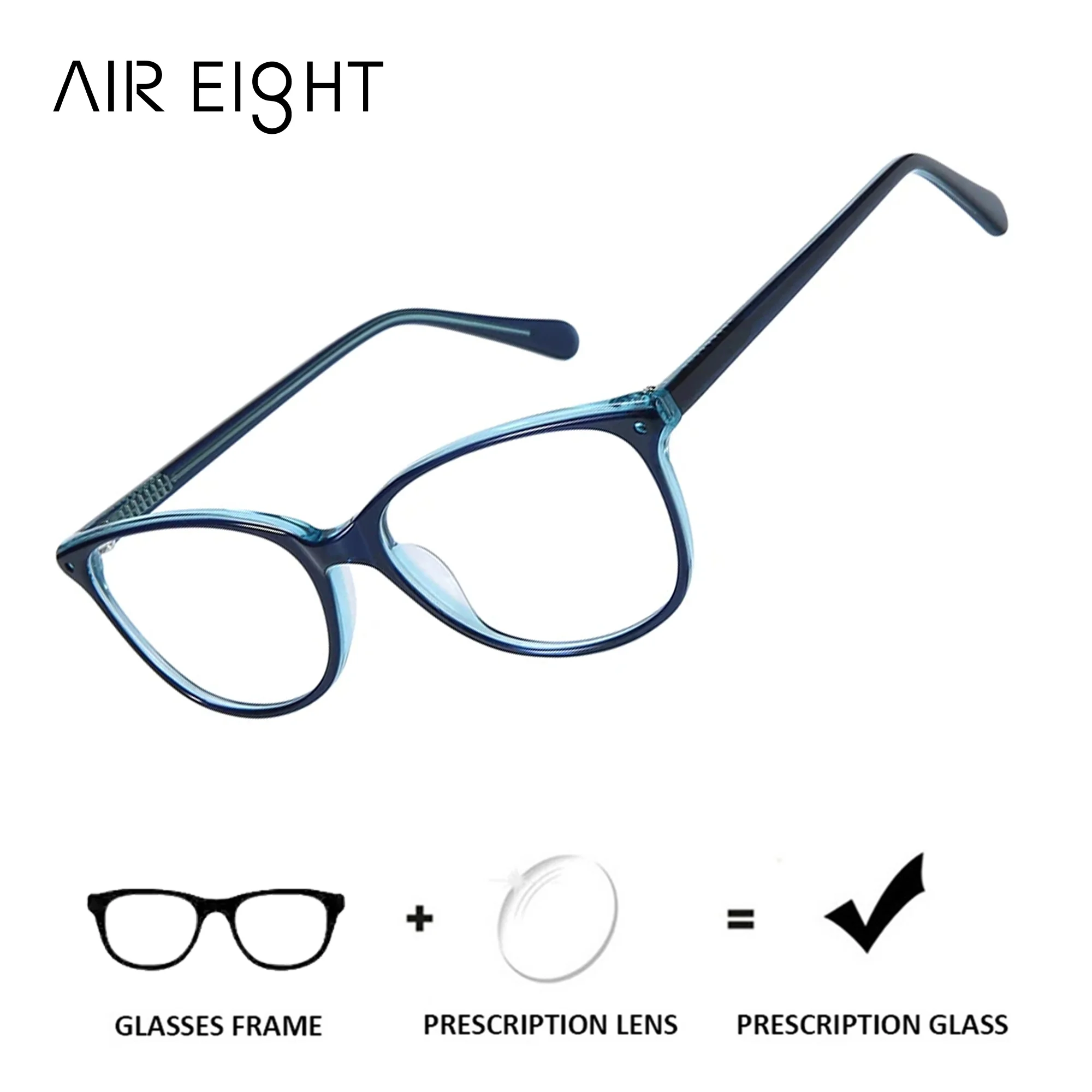 

Очки AIR EIGHT Fashion Acetate, квадратные, с диоптриями, для женщин, фотохромные/прогрессивные, оптические, для коррекции близорукости