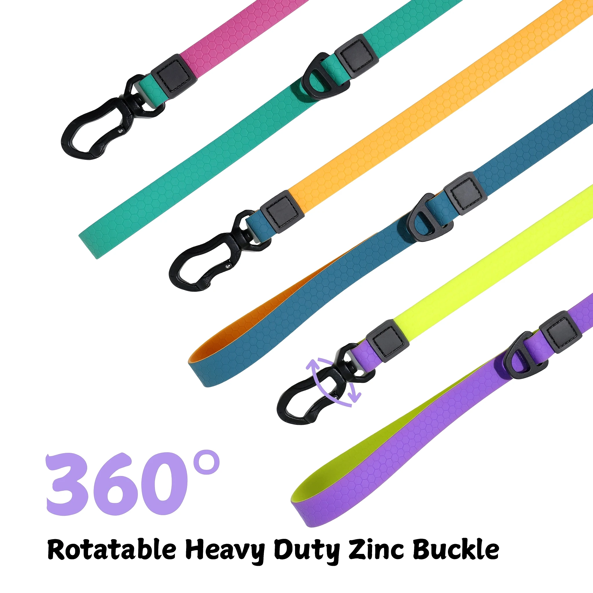 Wasserdichte PVC-Hundeleine 1,5m, Leicht zu Reinigen, Robust, 360° Drehbar ° Drehbarer Zinklegierungs-Haken Hundeleine für Kleine Mittlere Große Hunde – Detail 4