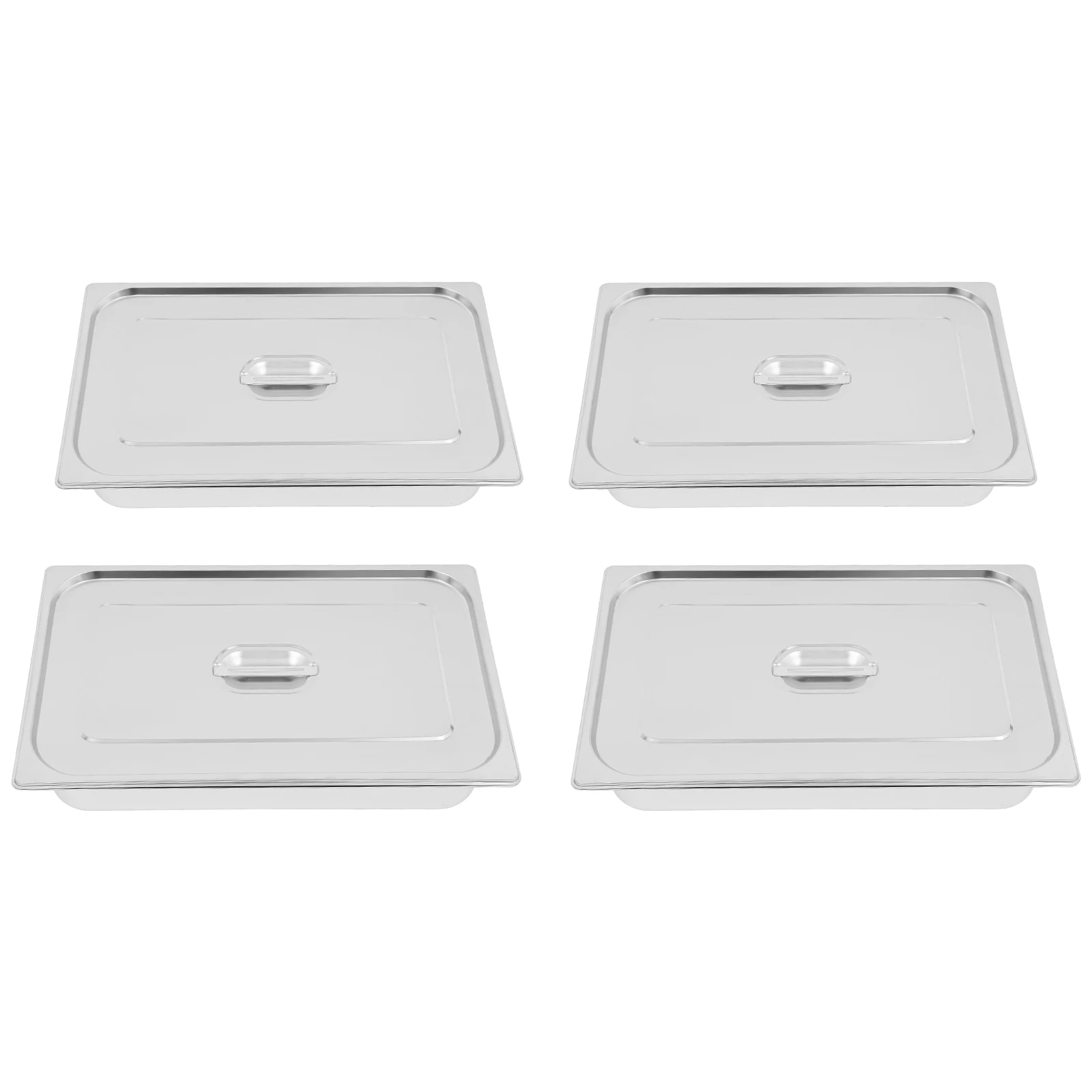 

4Pcs 32.5*26.5*10cm Stainless Steel Steam Table Pans With Lids, 7.5L Food Plate, Food Pan Chafing Dishes For Buffets, Catering, Home