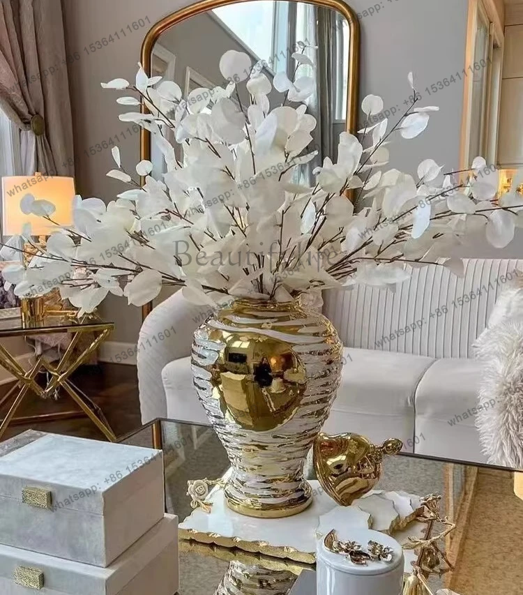 Modern Vase Nordic Living Room Home Decor Bedroom Dining Table Ornament Vase Hua Wedding Platinum