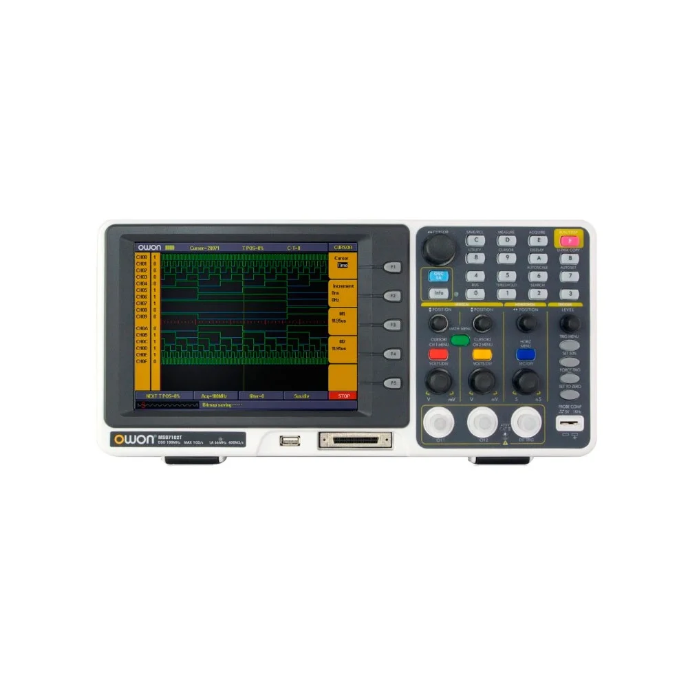 OWON MSO7102T Digital Storage Oscilloscope Logic-Analyser 2 Channels 1 GSa/s Real Time Sample Rate 100MHz  Replace of  MSO7062TD