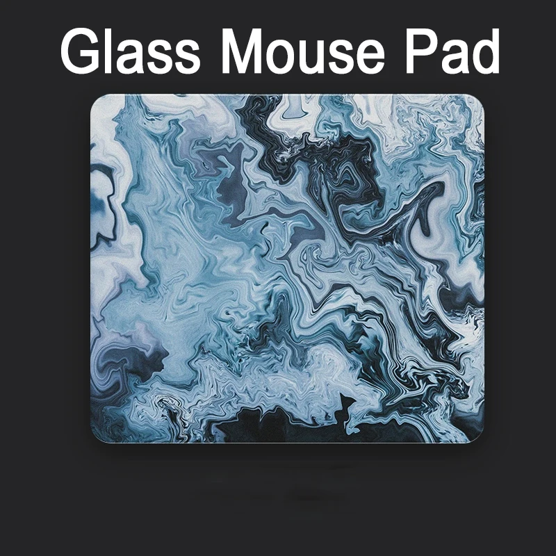 

Коврик для мыши с художественным цветным узором, фотоэлектрический трендовый игровой стеклянный коврик для мыши XXL, гладкая закаленная поверхность для FPS, килимок для стола с клавиатурой