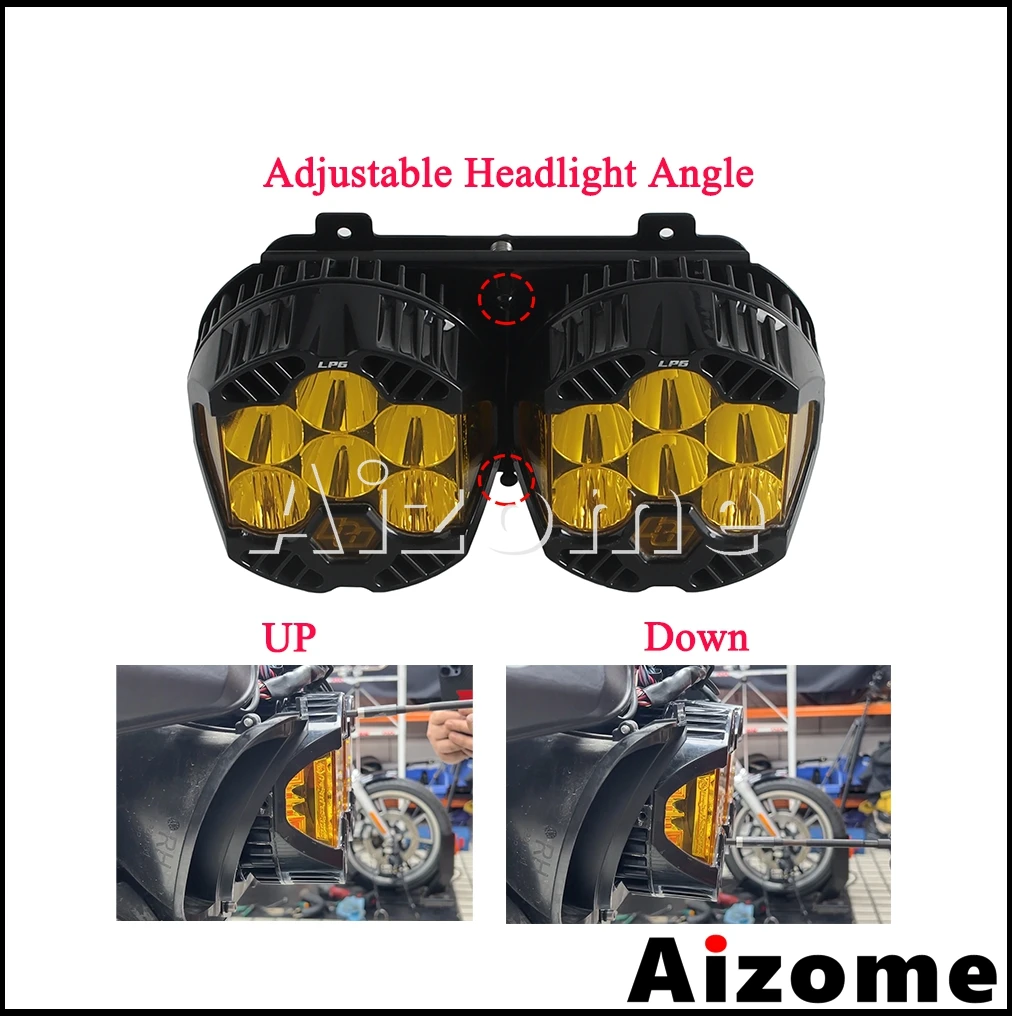 For Baja Designs LP6 LED Light Head Lamps Bracket Kit For Harley Touring Road Glide FLTR FLTRSE FLTRU FLTRXS FLTRXSE 2015-2023 view 5