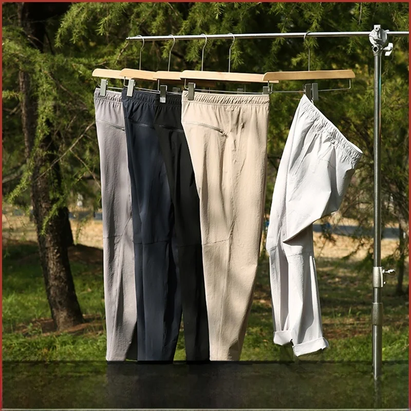 

Мужские летние повседневные брюки из ткани Tech Qui Dry, дышащие легкие прямые брюки с 3D стерео пошивкой