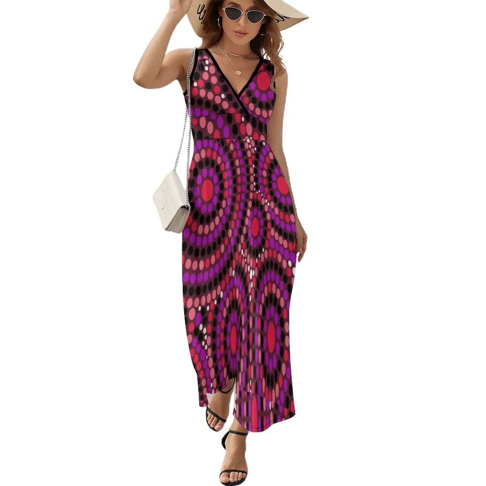 

Australian Aboriginal Art Pattern Sleeveless Dress elegant dresses for women beach dress Dress women Women's evening