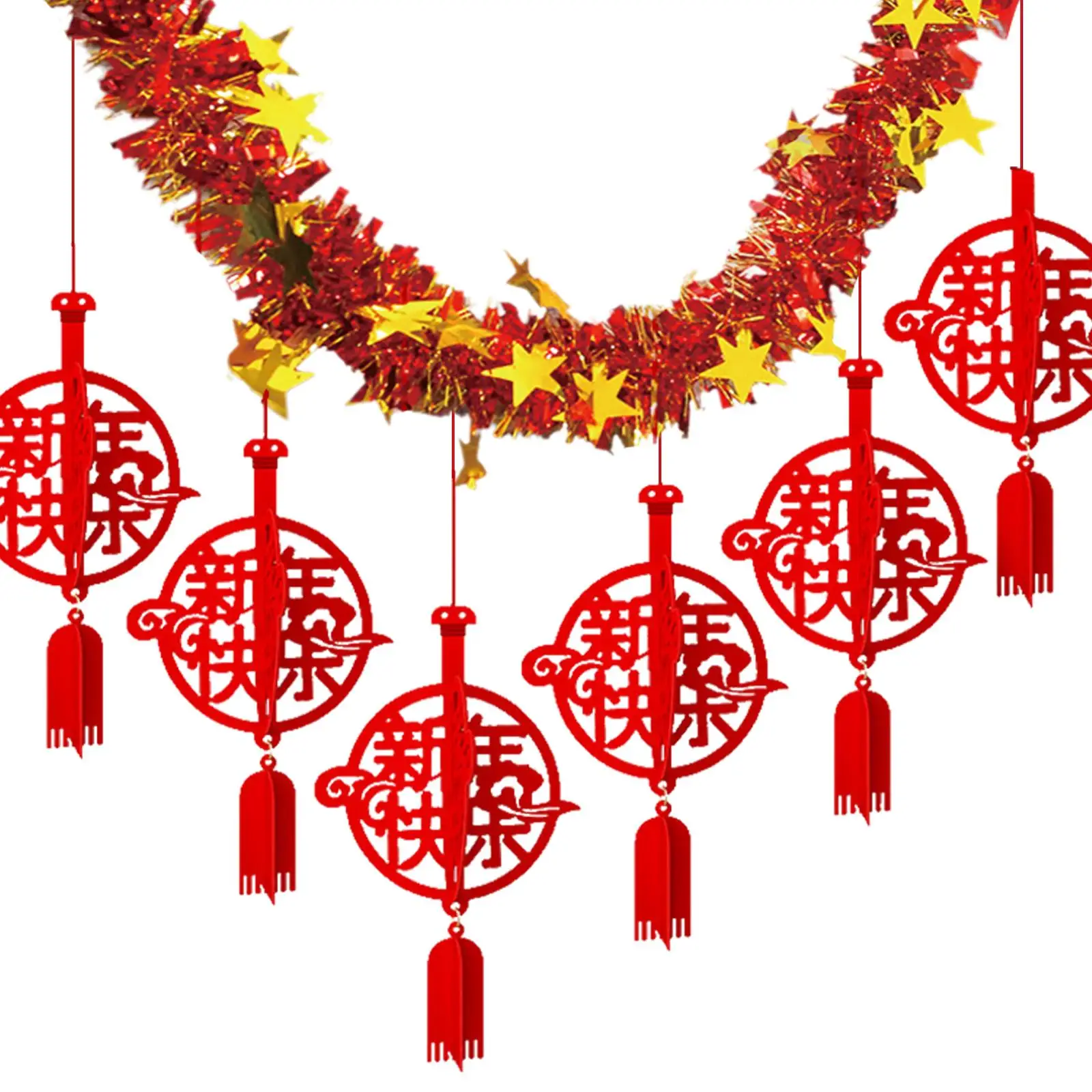 لافتة السنة الصينية الجديدة لعام 2025 لمهرجان الربيع ديكور شرابة ساحرة إبداعية #2