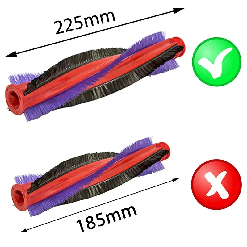 Escova de rolo para aspirador Dyson, substituição de aspirador doméstico, peças sobressalentes, V6, SV03, SV07, DC61, DC62, 225mm, 1Pc