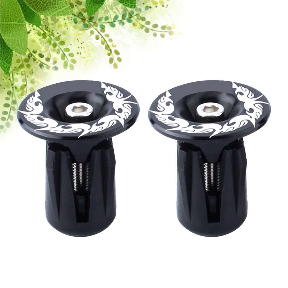 

Pair of Bike Handlebar End Plugs Aluminum Alloy Bar End Caps for Mountain Bike Road Bike Fixed Gear Bike(Black)