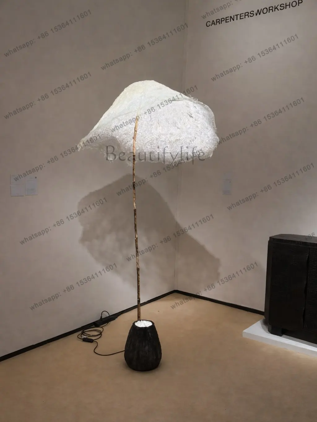 Wabi-sabi wind bamboo floor-to-ceiling luminous object simple living room bedroom creative decoration ornament