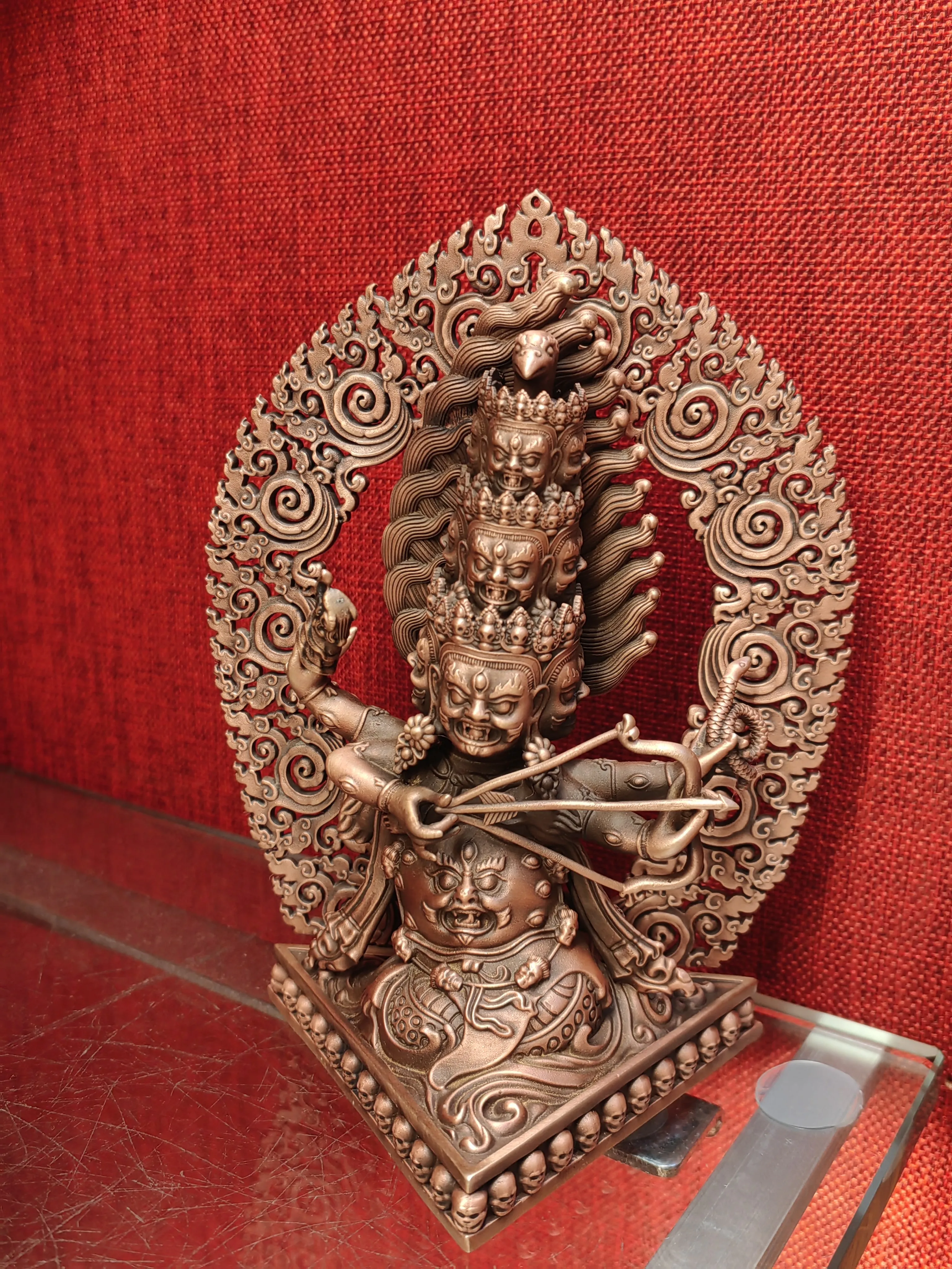 Pure copper Buddha statue with a height of 5 inches