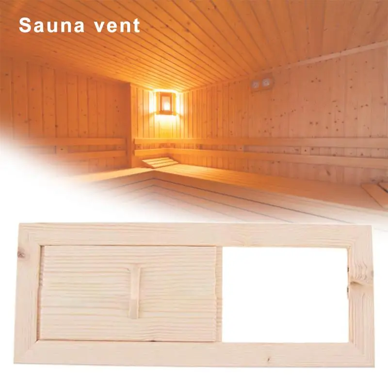 Wood Bath Sauna Air Vent Grille Ventilation Panel Non-Slip Adjustable Bathtub Shutter Window Sauna Room Equipment Accessories