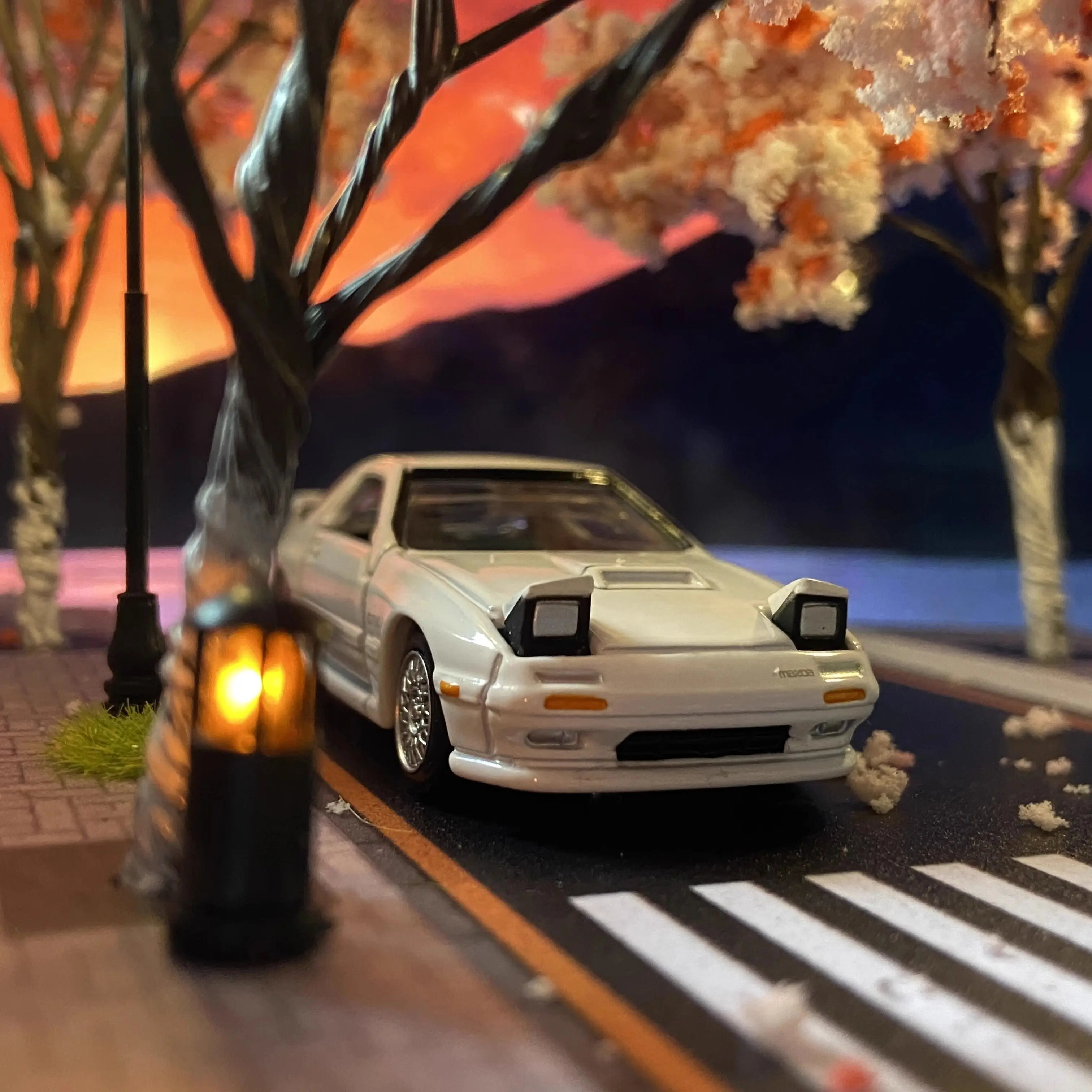 1/64 Scene Sakura Avenue, модель автомобиля из сплава, коллекция фотодисплеев, диорама