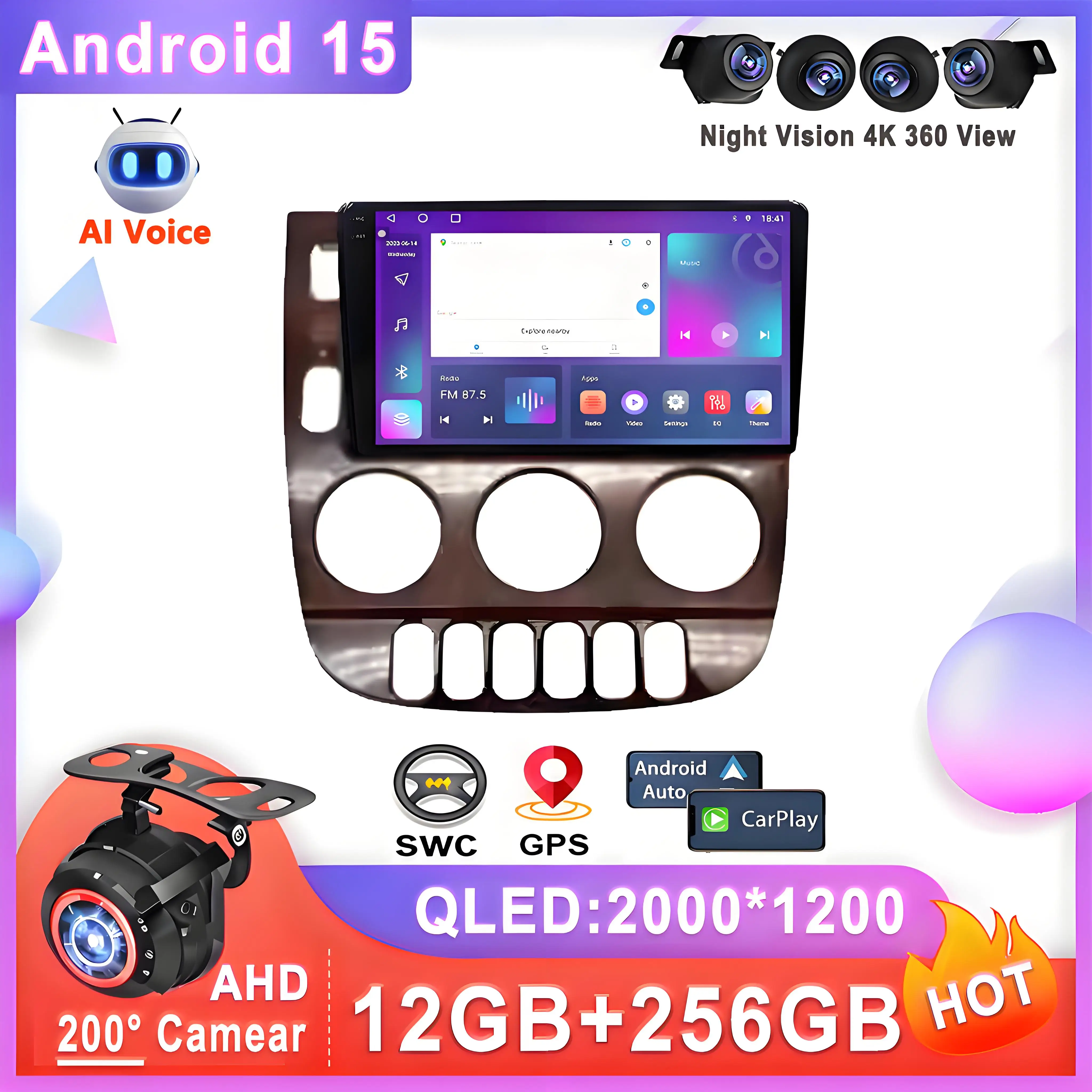 

Android 15 For Mercedes Benz M-Class W163 ML 1997 - 2005 Car Multimedia Player Auto Radio Navigation Head Unit Screen Car GPS