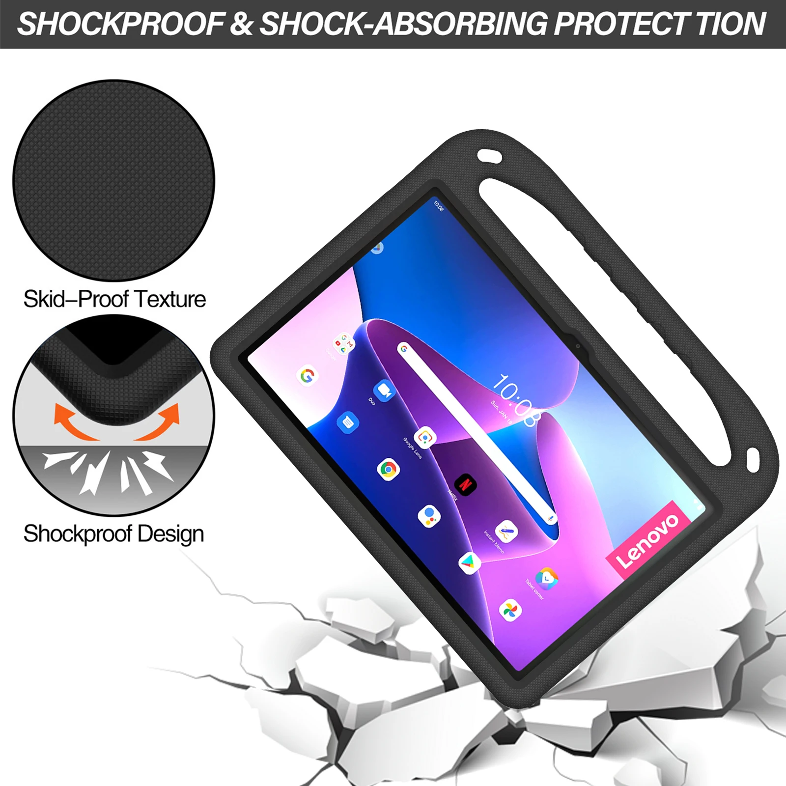 For Lenovo Tab M9 HD Tablet Case, 9 Inch Kids EVA Silicone Drop Case TB-310FU/XU