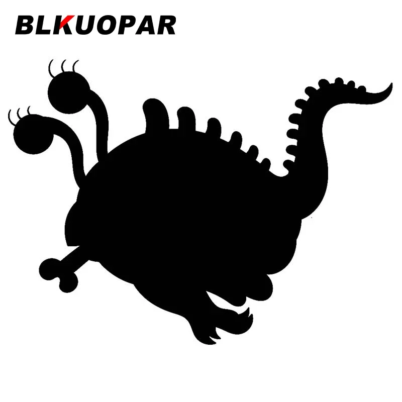 BLKUOPAR For Long Eyed Alien Monster Running Around Car Stickers Creative Cartoon Decals Sunscreen Air Conditioner Car Styling