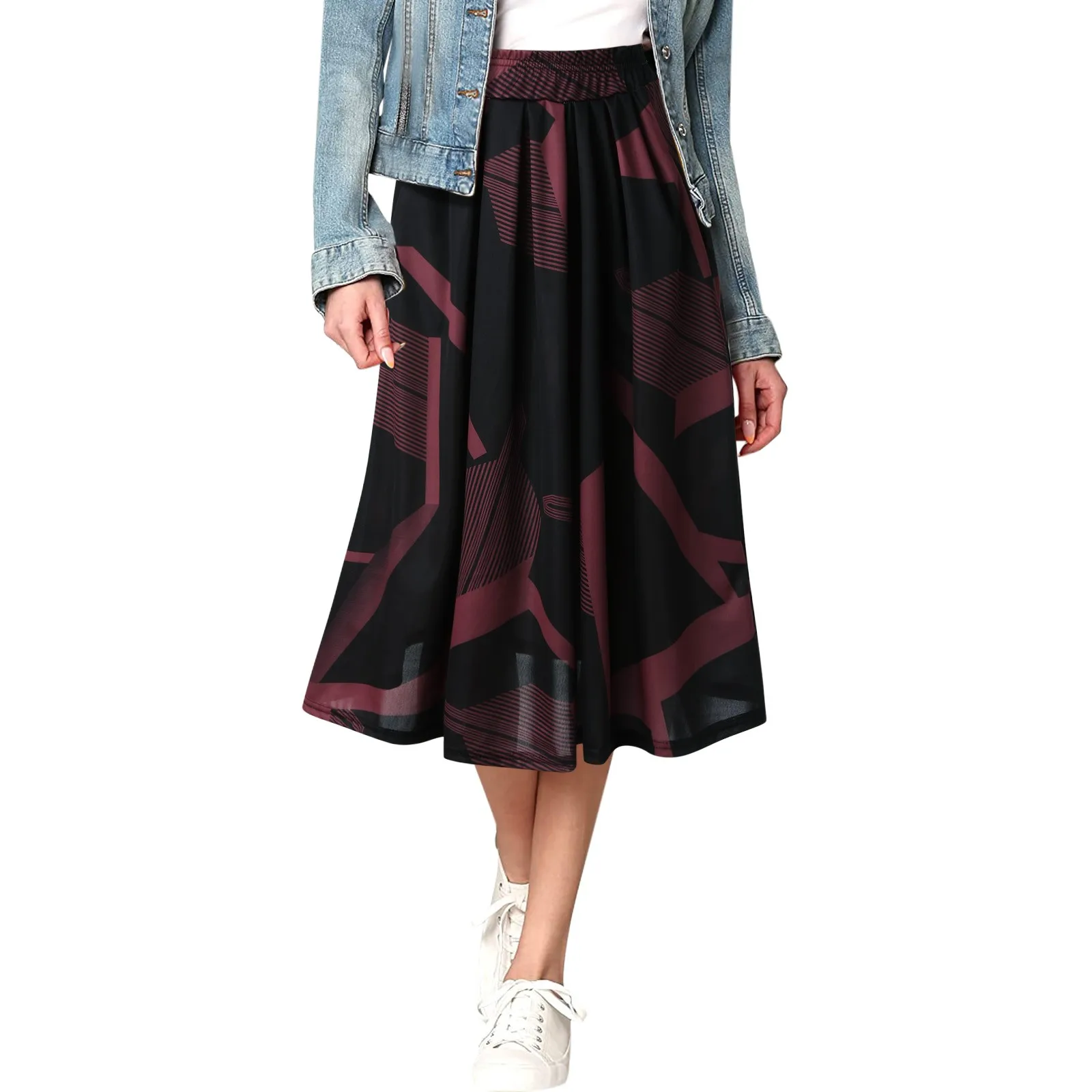 Sexy Maxi Skirt Thick Autumn Winter Plaid Print High Waist A-Line Maxi Skirt Plus Size Skin-touching Elegant Skirt Streetwear