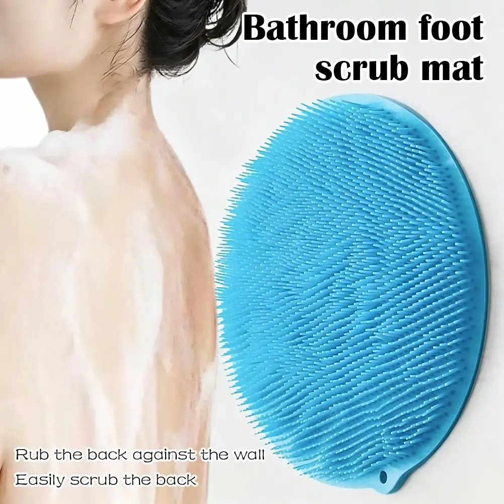 1/2Pcs Silicone Foot Massage Pad Shower Mat Non-slip Wash Foot Pad Stick on Wall Surface Body Cleaning Tool Exfoliating Rub