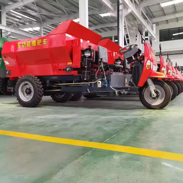 Dreirädrige Düngerstreuermaschine zum Verbreiten von Kompost, Geflügel und Kuhmist