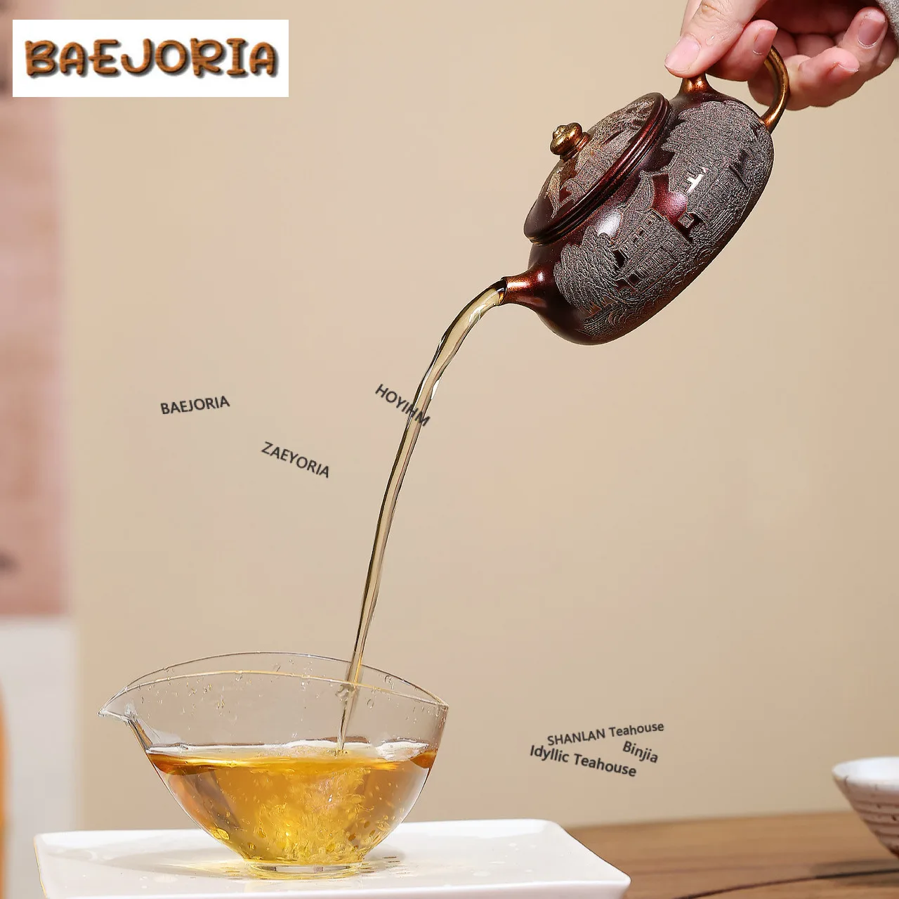 220ml Ancient Yixing Purple Clay Teapots Handmade Han Jiang Pot Raw Ore Conch Roasting Stone Yellow Mud Kettle Zisha Tea Set