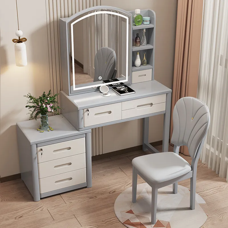 Chair Makeup Vanity Table Drawers Storage Organizer Filing Cabinets Dressing Table Modern European