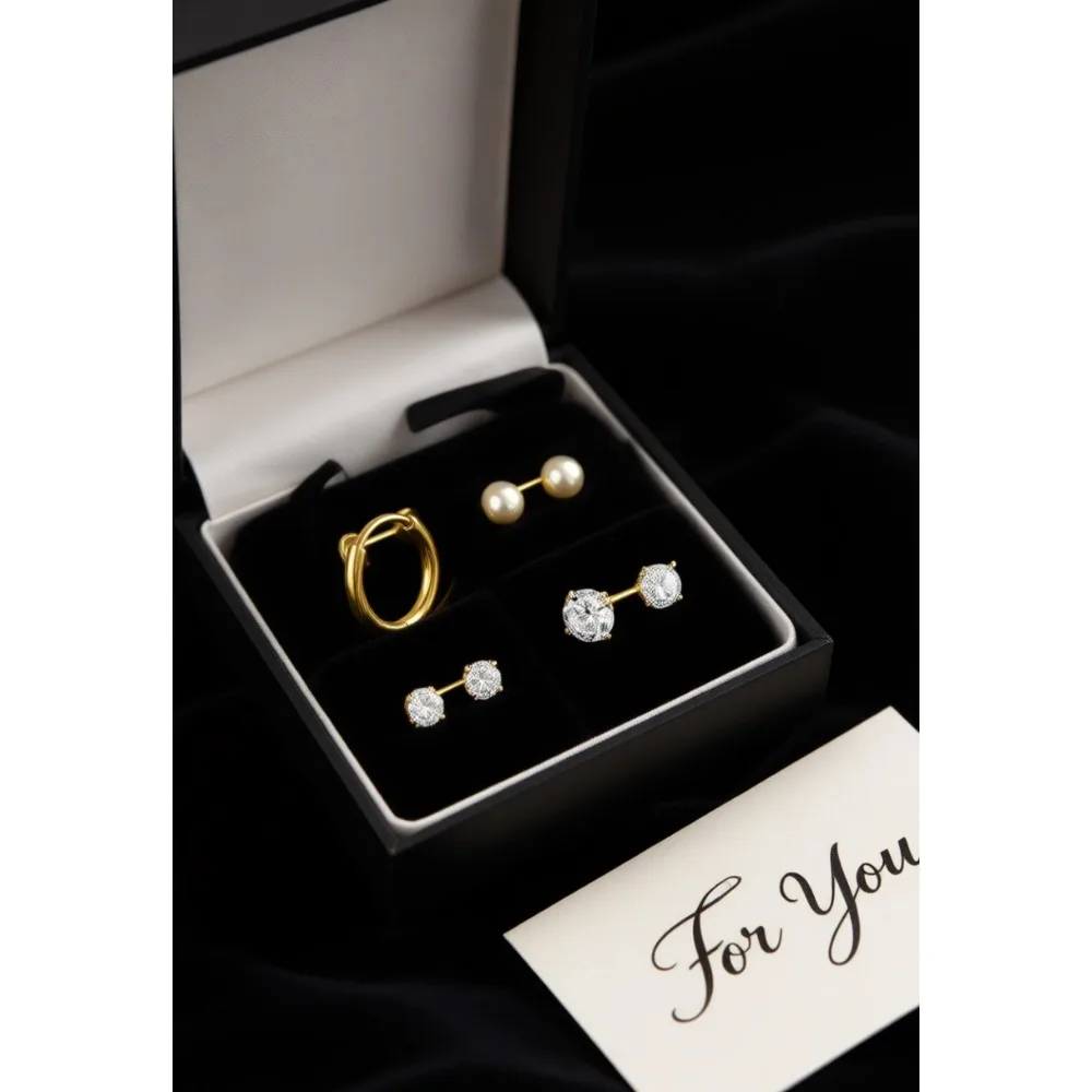 

Гипоаллергенный набор серег: маленькие серьги-кольца и серьги-гвоздики с плоской задней частью для нескольких проколов, с миниатюрными шариками из фианитов, золото/серебро