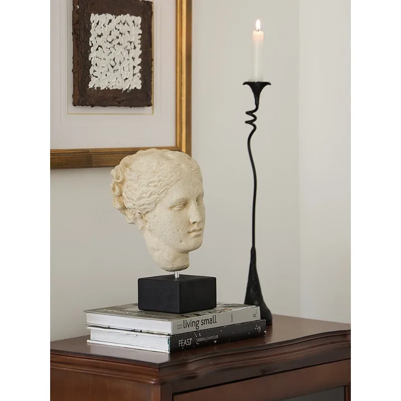 Medieval Portrait Sculpture Health Muse Sandstone Ornament Living Room Coffee Table suitable for bedrooms and living rooms