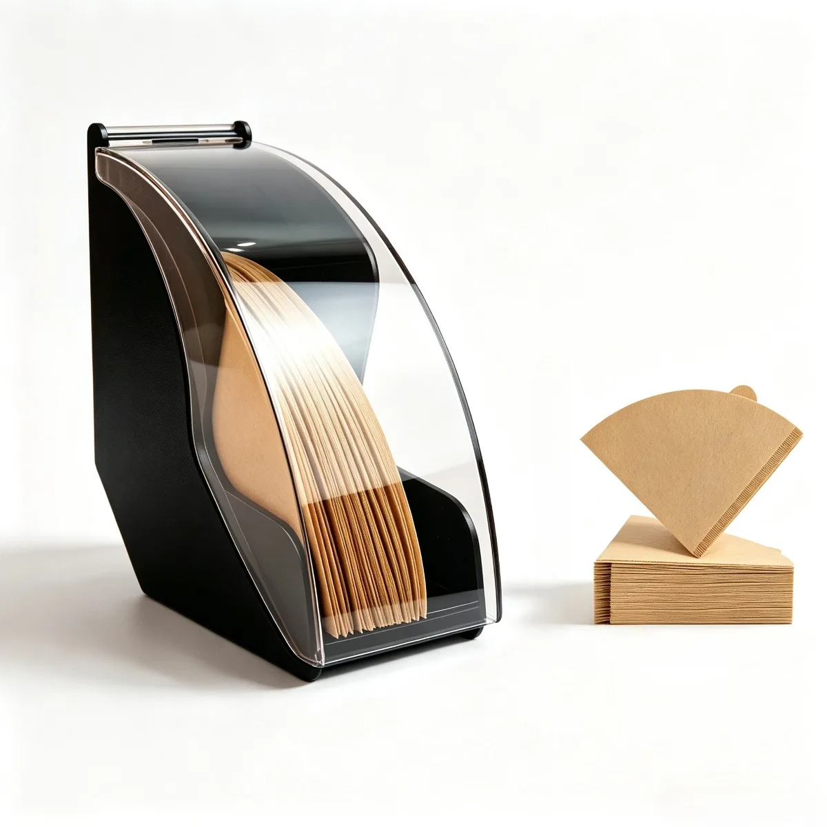 Coffee Filter Paper Holder Box with 100 Filters Dustproof Storage Rack for Office Kitchen Counter Organizer Barista Tools