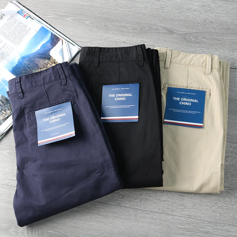 

Busin повседневные хлопковые мужские прямые брюки модные городские длинные брюки с завязками из чистого хлопка весенний хвост