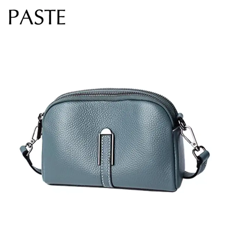 2025 New Spring Cowhide Leather Women Crossbody Bag Mini 100% Real Leather Flap Shoulder Bag Small Daily Use Purse Blue