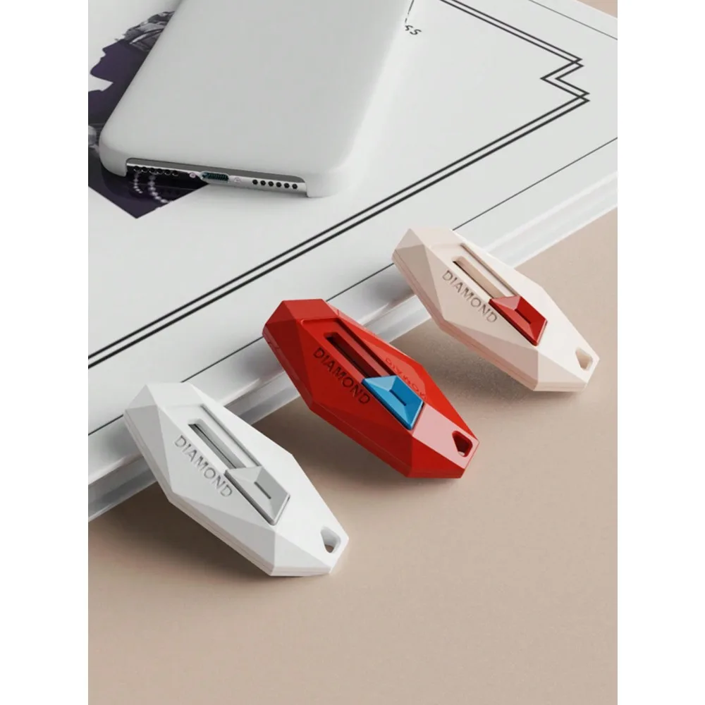 Multi-Functional Automatic Retractable Box Cutter, High Appearance, Non-Damaging, Magnetic Closure Box Opener, Utility Knife, Small Dopamine Diamond Box Opener With Automatic Retraction