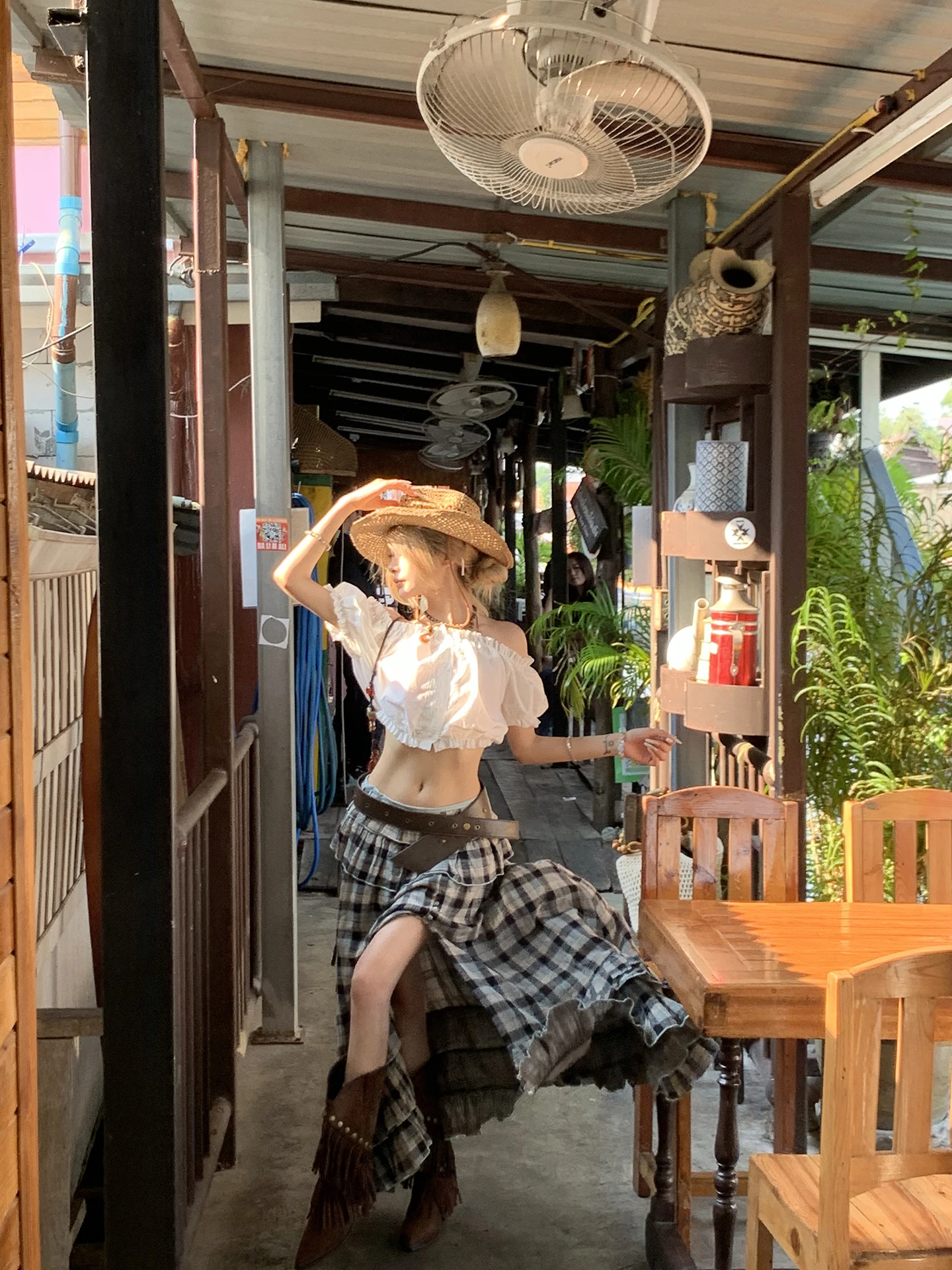 High Waist Plaid  Skirt Women's A-Line Skirt Cotton Commute Style Spring 2026 New Arrival Elegant Beautiful Long Skirt