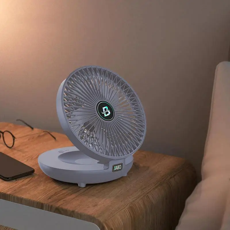 Table Fan Home Wall Fan Air Circulation Fan Increase Air Flow 3 Speed Wind USB Charging For Indoor Bedroom Kitchen