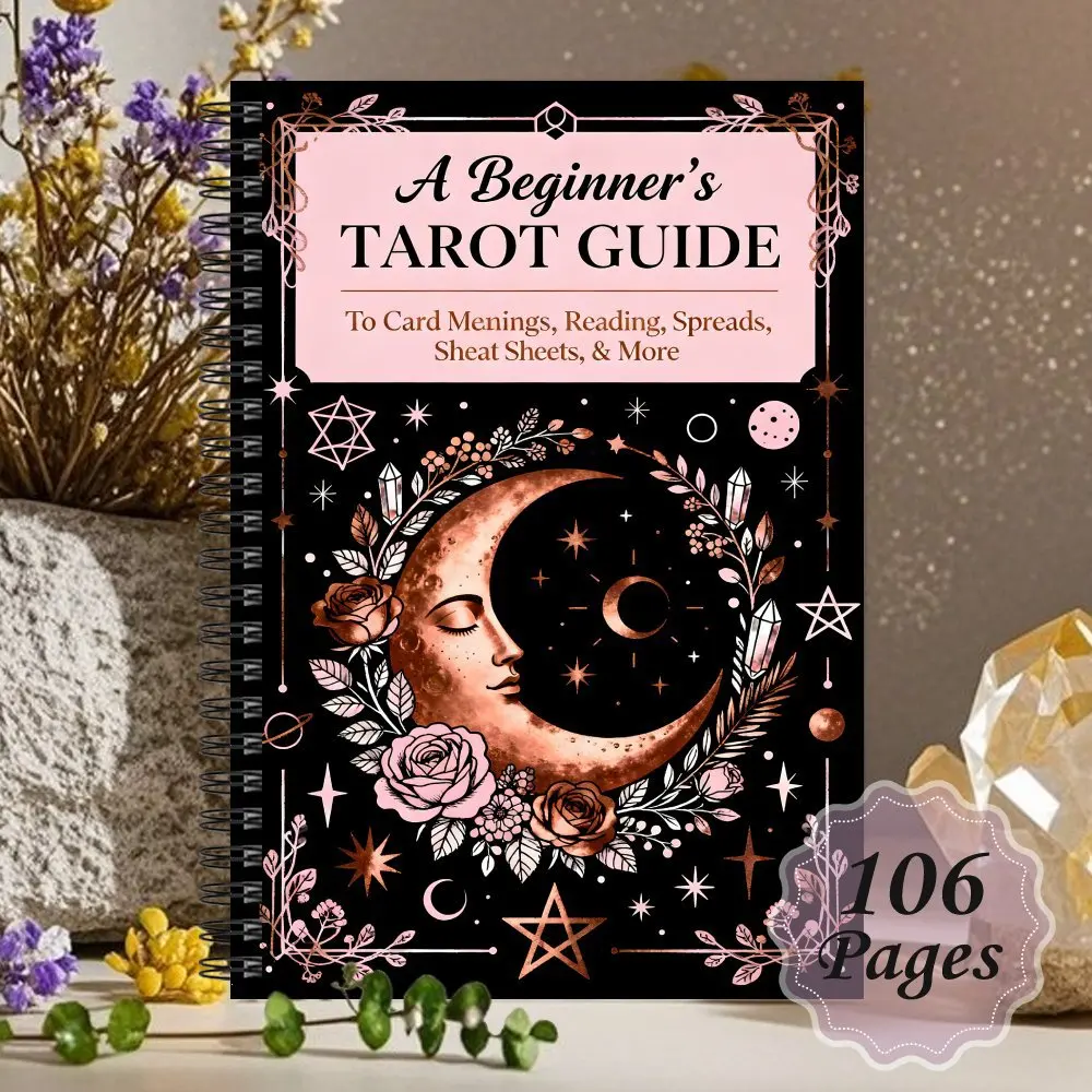 Cahier de travail du Tarot pour débutants, Guide mystique du Tarot bohème pour l'auto-découverte, la réflexion et la pratique quotidienne
