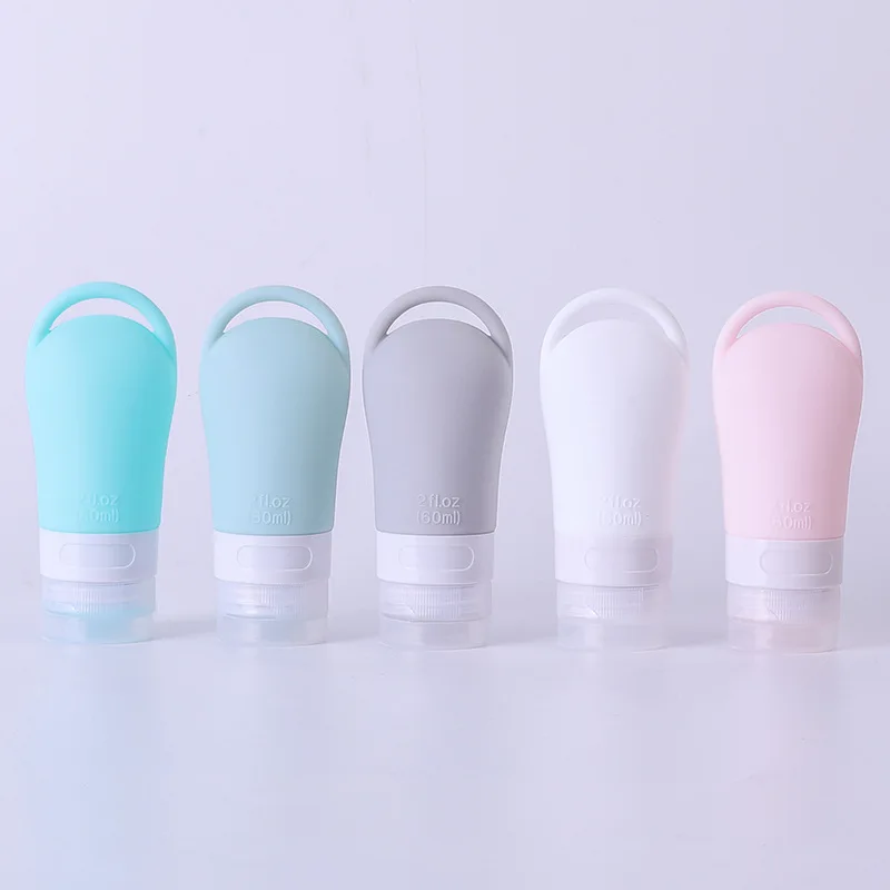 1/3/4Pcs Hangable Silicone Dispensing Bottles Body Wash Shampoo Disinfectant Portable Storage Cosmetic Lotion Refillable Bottle