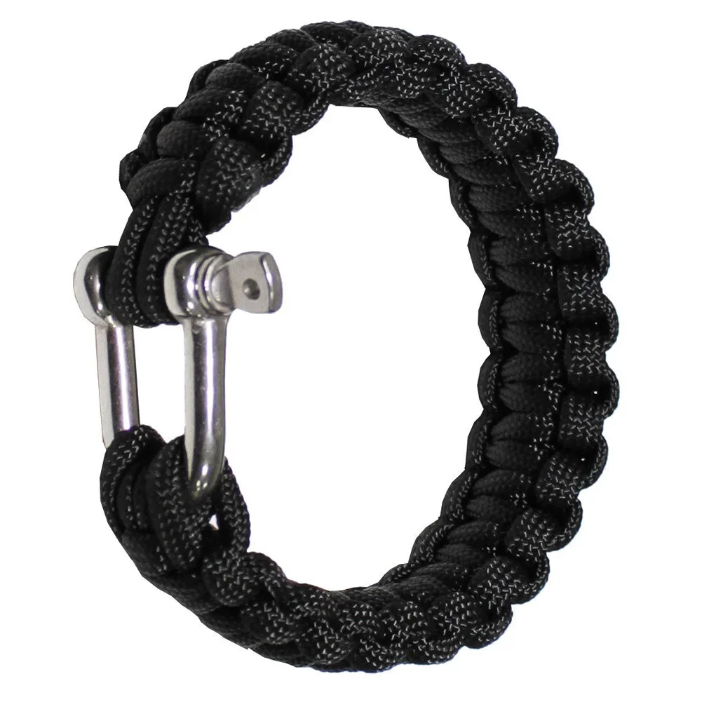 2020 Newly Outdoor Military Survival U Shap Steel Buckle Parachute Cord Rope Bracelets Woven Emergency Bangles