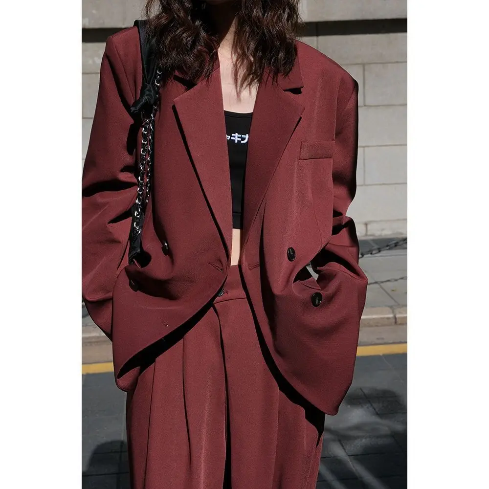 2-A2 Small suit jacket for women 2023 new spring Korean style wide-legged long pantual pants women's suit two-piece suit