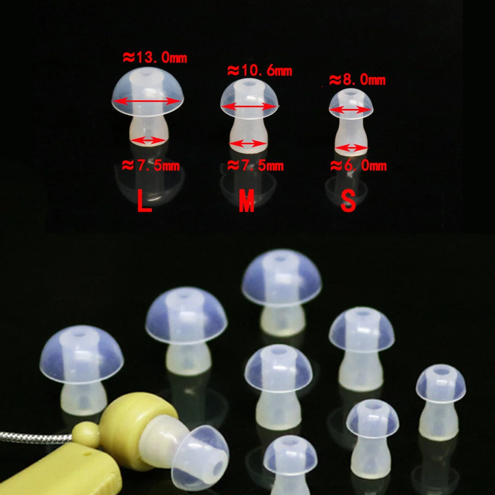 

10pcs Universal Soft Hearing Aid Silicone Cover Hearing Aid Medium Replacement Earplugs Hearing Aid headset Large Earplugs Tool