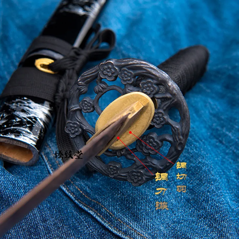 Japanese Iaido Samurai Training Performance with Sheath Wood Knife Knife Short Knife Rib Difference Practice Pull Knife Machete