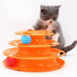 Cats Toy Tower Tracks Cat Toys Interactive Cat Intelligence Training Amusement Plate Tower Pet Products Cat Tunnel Tracks Disc