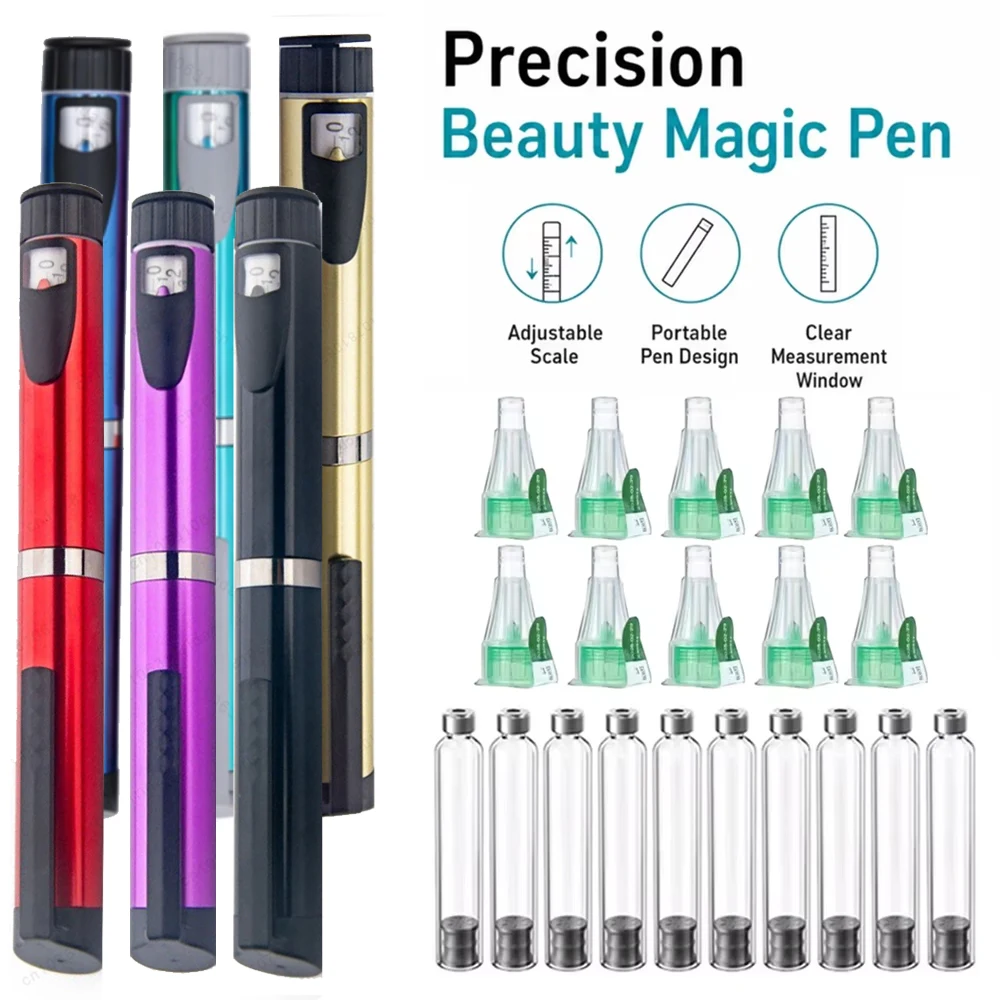 V3 Reusable Metal Injection Pen Adjustable Dose 3ml Cartridge Subcutaneous Injector Aesthetic Durable Precise Home Use