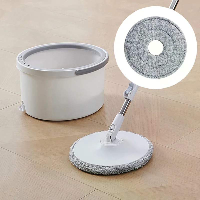 Round Mop Head Cloth Spin Wring For Cleaning Floors Pad Home Replacement Universal Accessories 360 Rotating  Towels 25cm