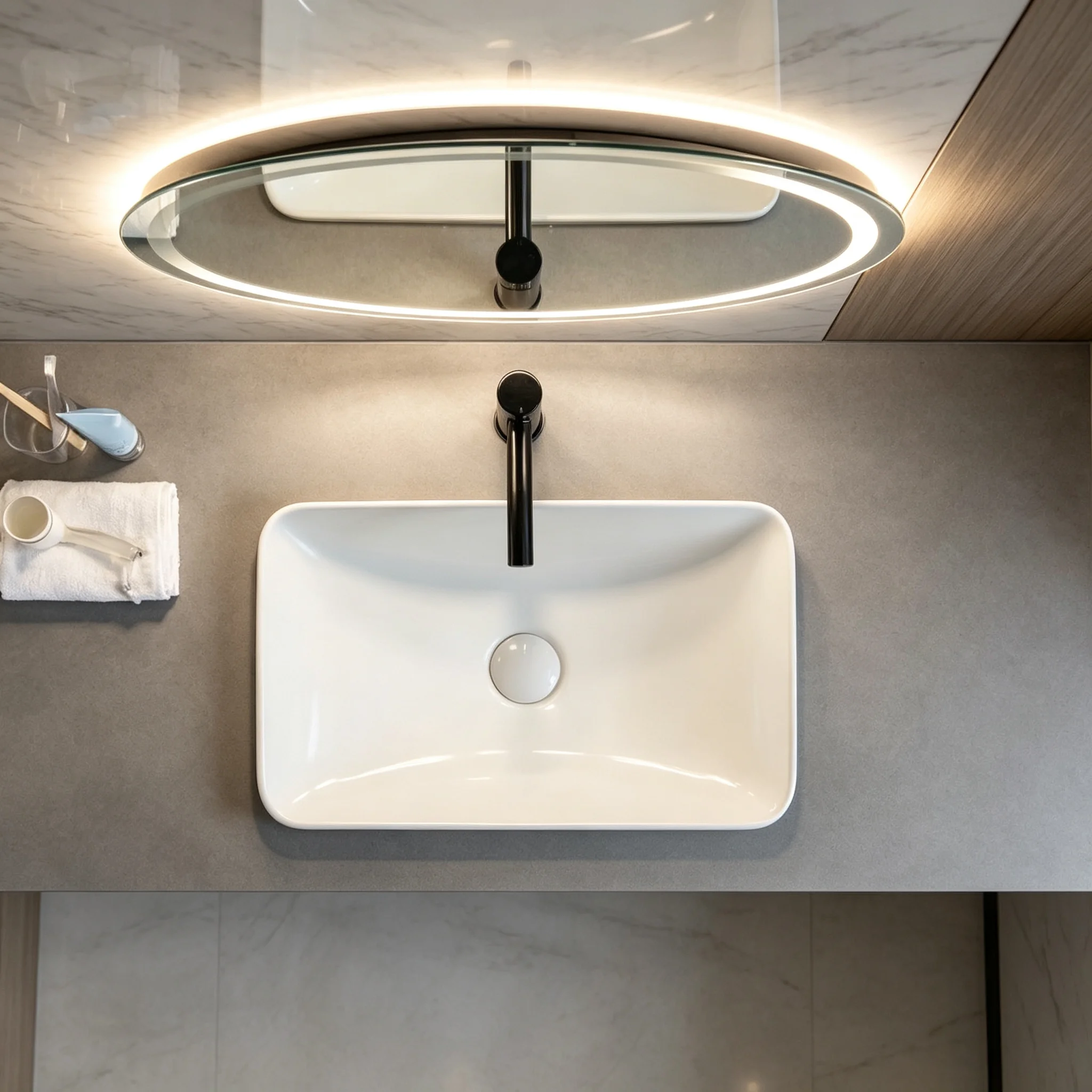 Smooth Glaze Modern White Square Ceramic Art Sink Countertop Wash Basin Multipurpose For Home Bathroom Balcony
