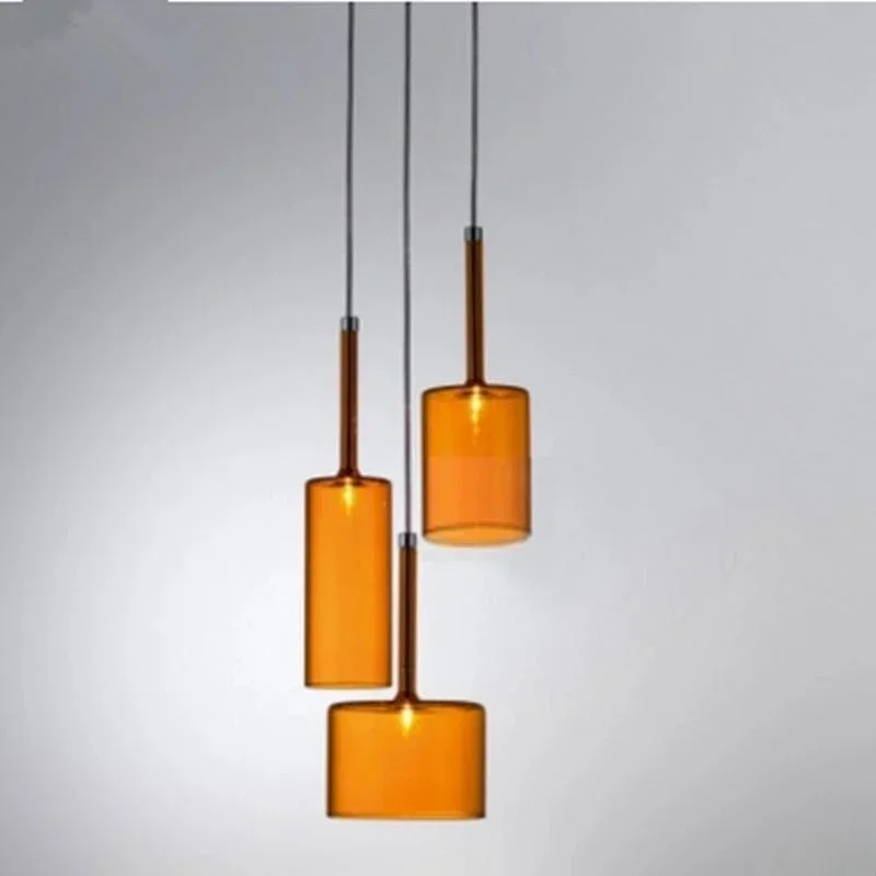 Italian Minimalist Designer Restaurant Chandelier Bar Glass Cup Hanging Light Bedroom Home Decoration LED Lighting Pendant Lamp