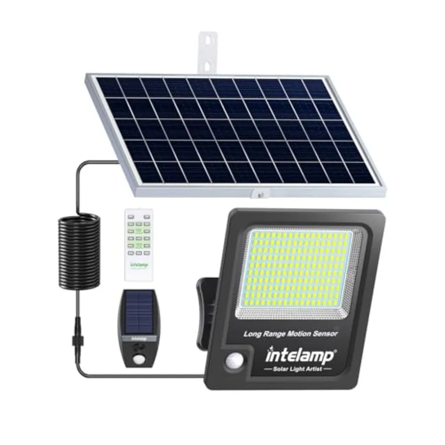 

Solar Flood Lights Outdoor Waterproof Linkable 12000mAh 3000LM Motion Sensor Floodlight with Remote Control Sensor Case 16.4Ft