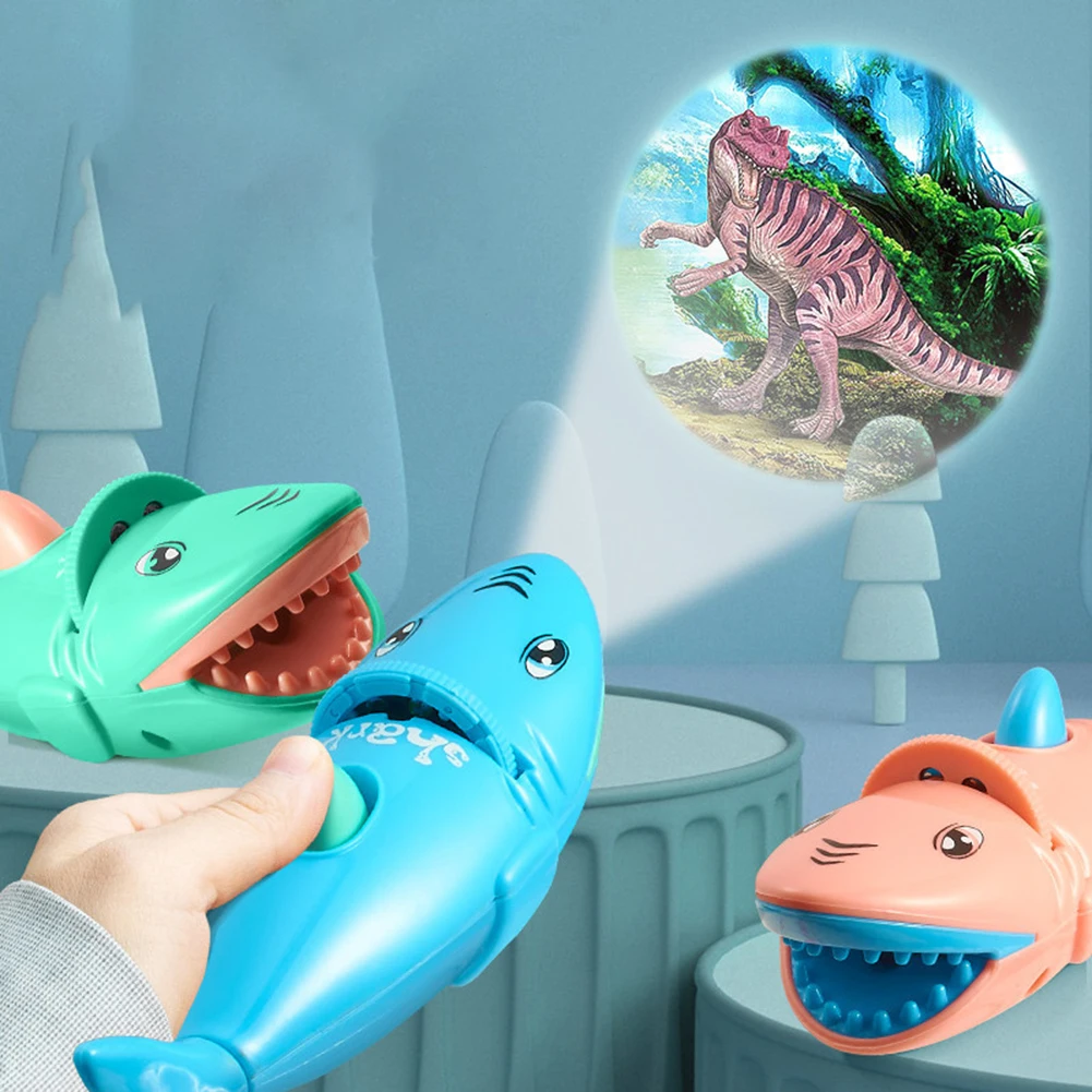 Children's Cartoon Shark Projector Flashlight BabyEarly Education Toys  Shark Projector Toys for Kids Boys Girls