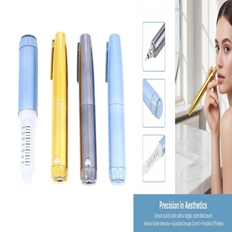 1Pcs  Metal 16 * 2 * 2cm Metal Reusable V4 Injection Pen With Pen Case Adjustable 3ml Empty Cassette Bottle Insulin Injector Pen