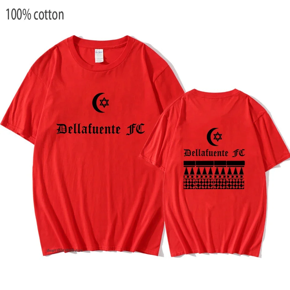 Dellafuente FC 티셔츠 Corales 티셔츠 남성용 반팔 티셔츠 하라주쿠 유니섹스 패션 의류 100% Cotton Woemn Cartoon Shirts