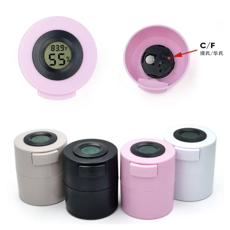 Eyelash Glue Storage Tank Container with Temperature Humidity Digital Display Grafting Lashes Adhesive Jar Makeup Tool