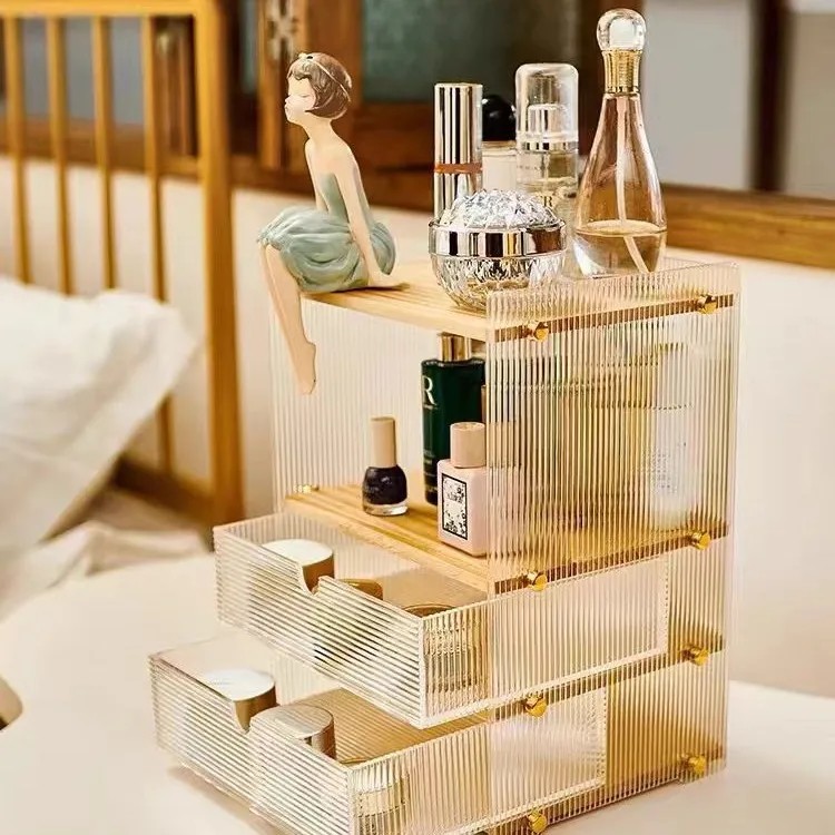 Creative Acrylic Cosmetics Storage Box Desktop Dresser Multi-layer Drawer Mask Skin Care Product Shelf